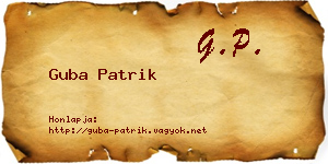 Guba Patrik névjegykártya